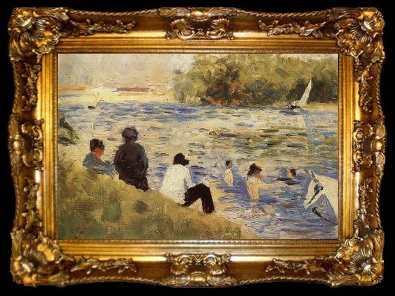 framed  Georges Seurat Bathers, ta009-2